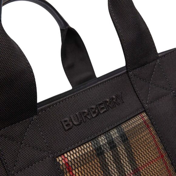 NWT Burberry Mesh Overlay Vintage Check Tote - Picture 3 of 5